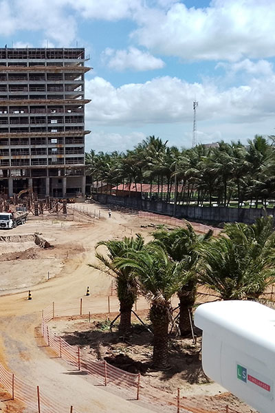 Camera installation on construction site