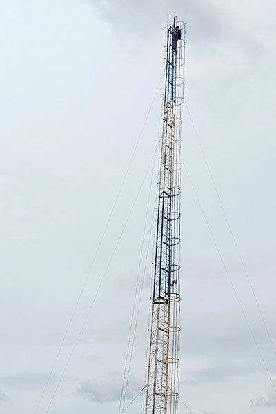 Camera installation on tower