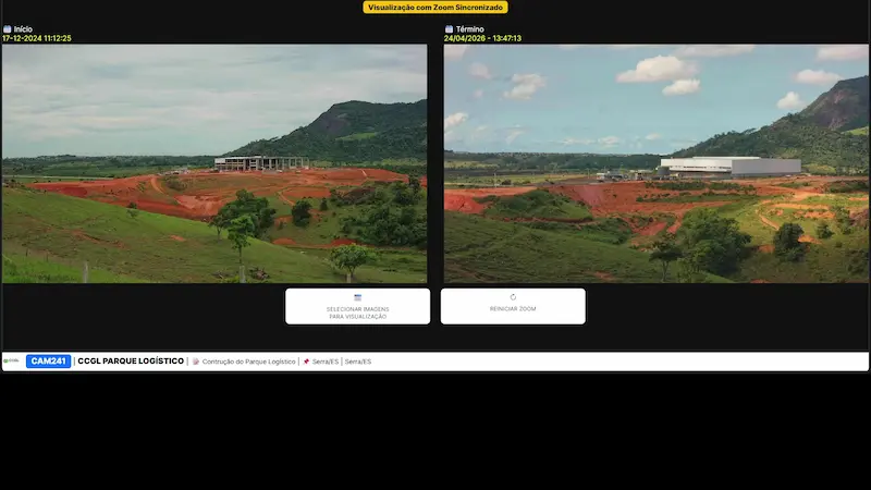 Imagens sincronizadas de obra