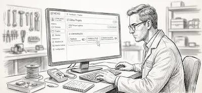 Technician configuring the NEXO platform remotely
